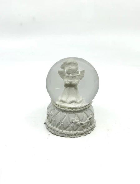 Işıklı Kar Küresi Melek 7 cm - 3