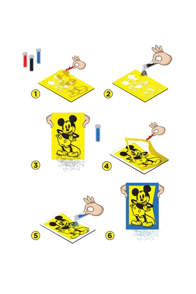 RED CASTLE Eğitici ve Eğlenceli Disney Mickey Mouse Kum Boyama Seti-Red Castle DS-01 - 3