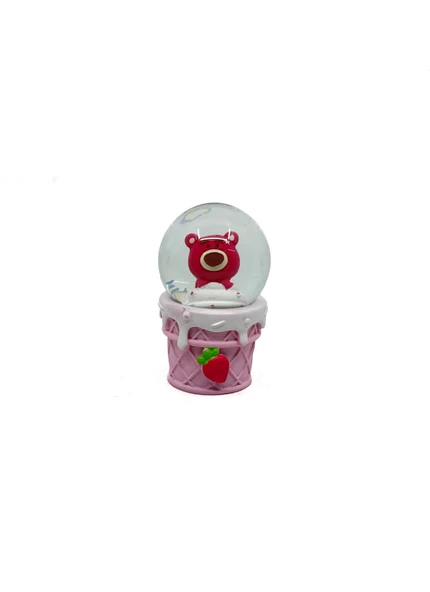 Işıklı Kar Küresi Pembe Ayıcık 7 cm - 4