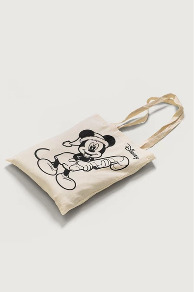 RED CASTLE Disney Mickey Çanta Boyama 5 Adet Tek Taraf Baskılı Ham Bez 35x40cm-Red Castle BOYA-03 - 3