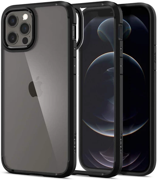 Spigen Apple  iPhone 12 Pro Kılıf Ultra Hybrid / Matte Black - ACS01703