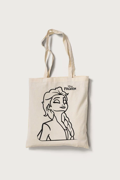 RED CASTLE Disney Frozen Çanta Boyama 5 Adet Tek Taraf Baskılı Ham Bez 35x40cm-Red Castle BOYA-02