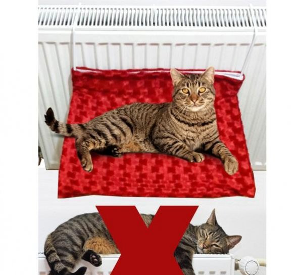 Kalorifer Askılıklı Kedi Yatağı Yıkanabilir - Kırmızı