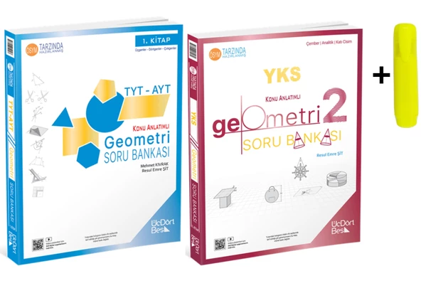 ÜçDörtBeş Yayınları TYT AYT Geometri 1 ve 2. Kitap Soru Bankası Seti