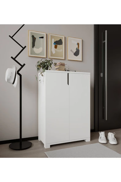 VM VERTEX MOBİLYA Venedik 4 Bölmeli Ayakkabılık Çok Amaçlı Dolap Mutfak Banyo Kiler Dolabı Beyaz - 2