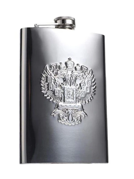 Çelik Kabartmalı Kartal Figür 9 Oz 270 ml Cep Viski İçki Matarası - 2