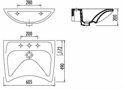 CREAVİT BD060 BEDENSEL ENGELLİ LAVABO - 2