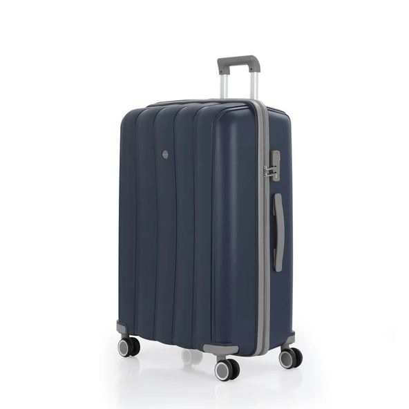 MÇS 3lü Set Kırılmaz Silikon Seyahat Valizi Bavulu V305 Laci/Gri - Resim 2