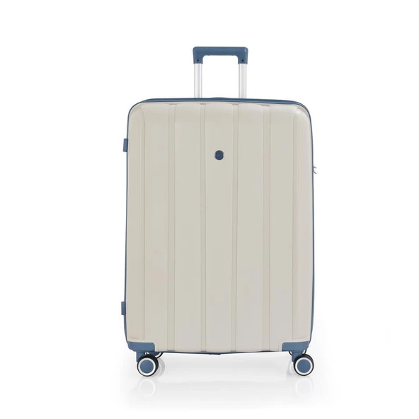 MÇS 3lü Set Kırılmaz Silikon Seyahat Valizi Bavulu V305 Kemik Sky Blue - 2