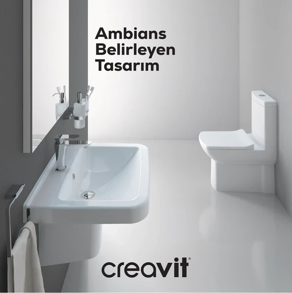 Creavit LR060 Lara 60 cm Yarım Ayak Lavabo - Resim 4