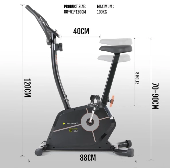 Dynamic Star Collection SC200 Manyetik Yatay Kondisyon Bisikleti, Sessiz Çalışır, Elden Nabız Ölçer - 7