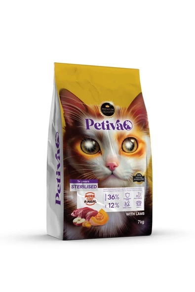 Petiva Kısırlaştırılmış  Kuzu Etli Kedi Maması 7 Kg