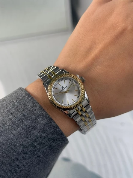 Daniel Klein Garantili Premium Kadın Kol Saati Gold-Gümüş Renk (Beyaz Kadran) RSDK-038