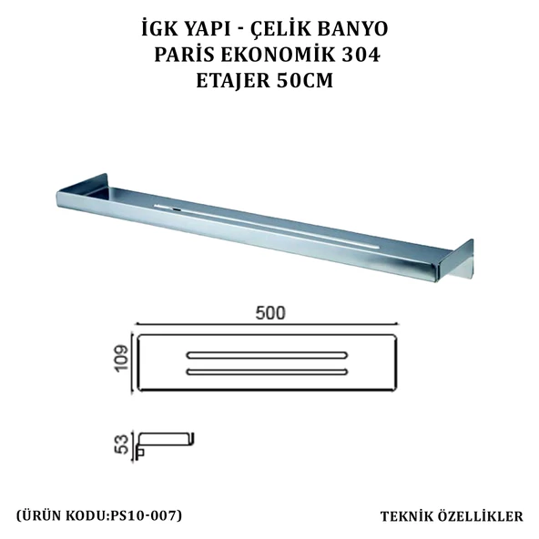 İGK YAPI - ÇELİK BANYO PARİS ETAJER 50CM (PS10-007) - 4