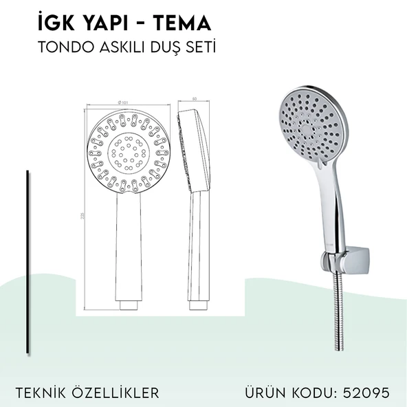 İGK YAPI - TEMA Tondo Askılı Duş Seti (52095) - 4