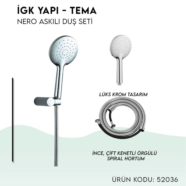 İGK YAPI - TEMA Nero Askılı Duş Seti (52036) - 4