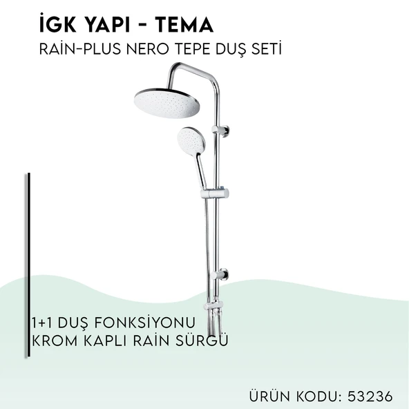 İGK YAPI - TEMA Rain-Plus Nero Tepe Duş Seti (53237) - 3