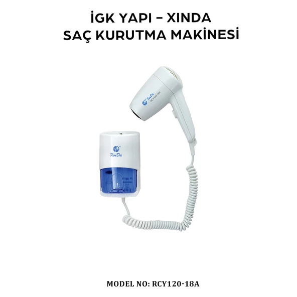 İGK YAPI - XINDA KORDONLU SAÇ KURUTMA MAKİNESİ (RCY120-18A) - 2