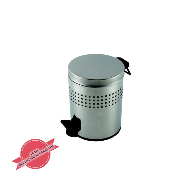 İGK YAPI - ÇELİK BANYO PEDALLI DELİKLİ ÇÖP KOVASI 3LT 430 (70-075) - 3