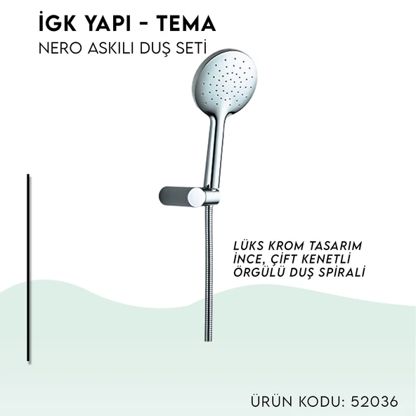 İGK YAPI - TEMA Nero Askılı Duş Seti (52036) - 3