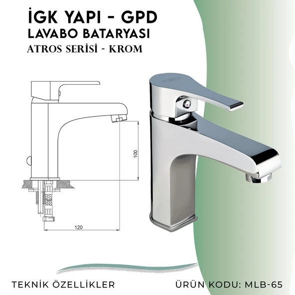 İGK YAPI - GPD Atros Lavabo Bataryası  (MLB65) - 4