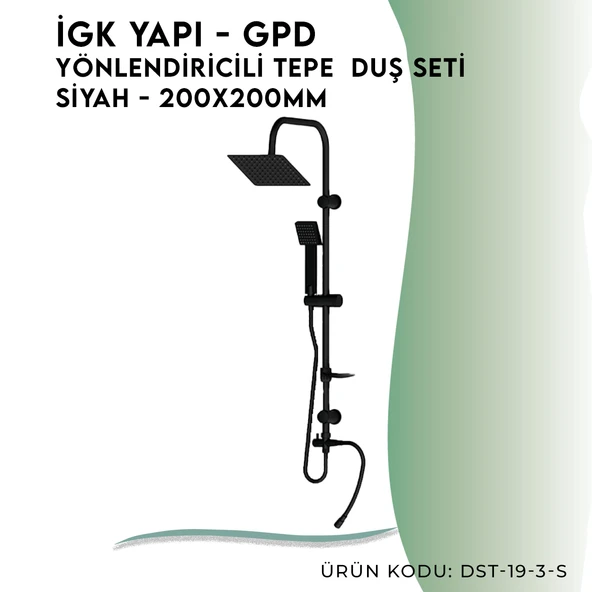 İGK YAPI - GPD Yönlendiricili Duş Seti (Tek Fonksiyonlu El Duşu + 200x200)  (DST193S) - 3