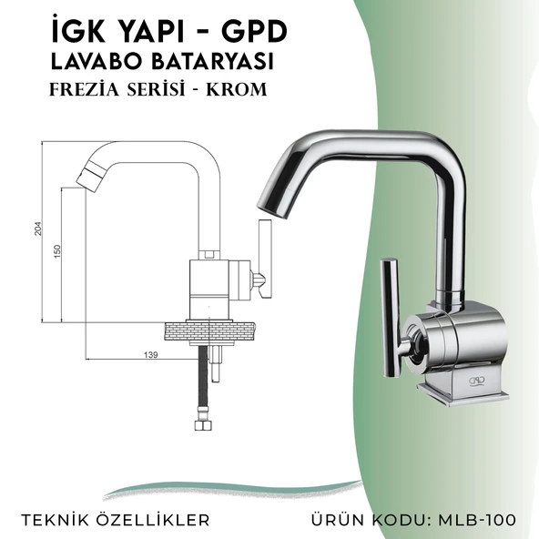 İGK YAPI - GPD Frezia Lavabo Bataryası  (MLB100) - 4