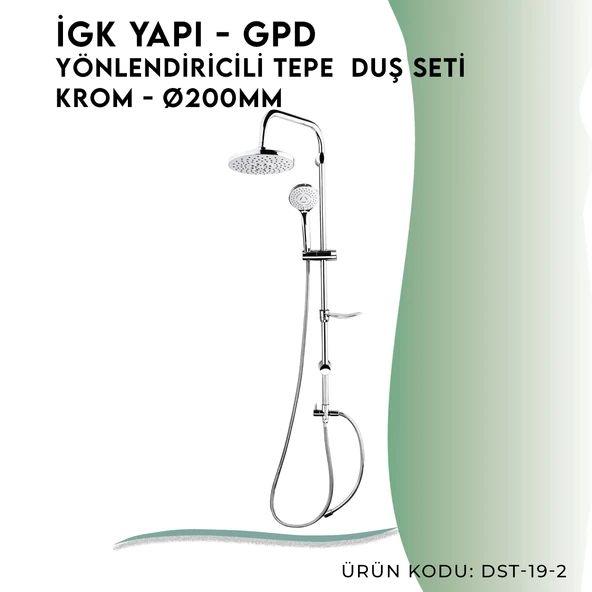 İGK YAPI - GPD Yönlendiricili Duş Seti (3 Fonksiyonlu El Duşu + Ø200)  (DST192) - 3