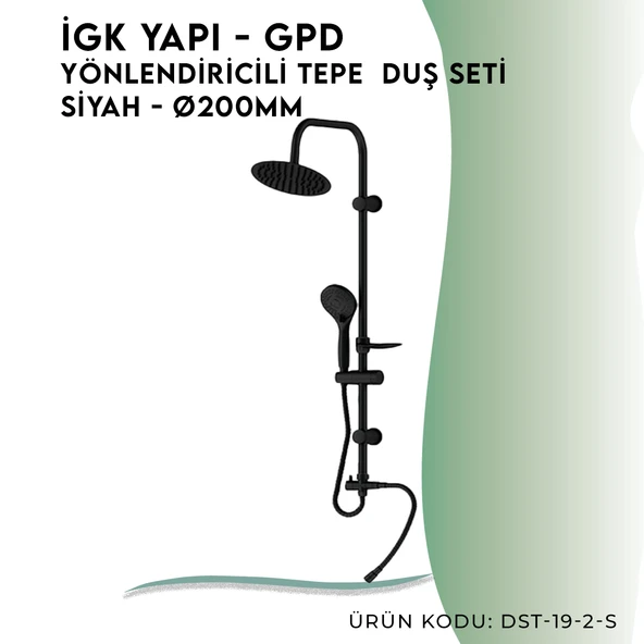 İGK YAPI - GPD Yönlendiricili Duş Seti (3 Fonksiyonlu El Duşu + Ø200)  (DST192S) - 3