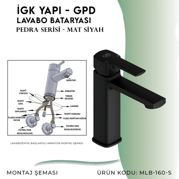 İGK YAPI - GPD Pedra Lavabo Bataryası  (MLB160-S) - 5