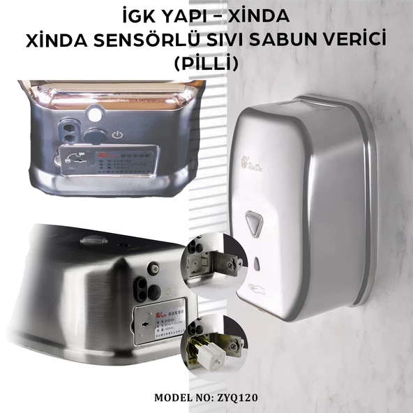 İGK YAPI - XinDa Fotoselli Pilli Sıvı Sabun Dispanseri (ZYQ120) - 4
