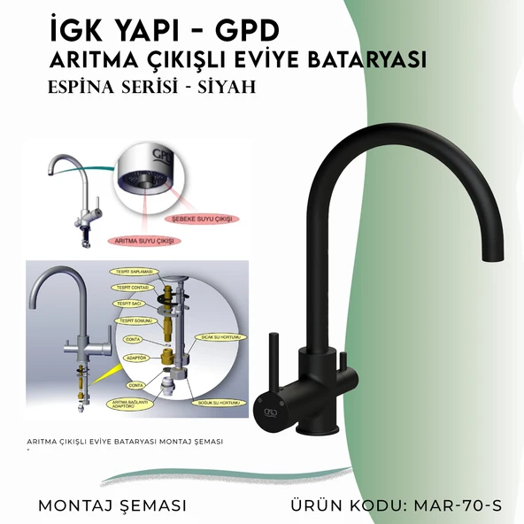 İGK YAPI - GPD Espina Arıtma Çıkışlı Eviye Bataryası  ( MAR70-S) - Resim 5