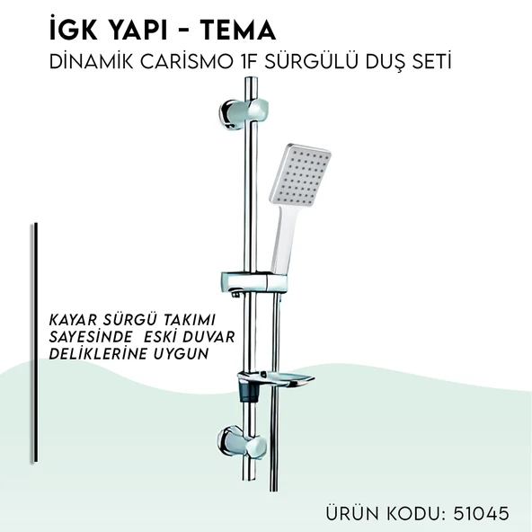 İGK YAPI - TEMA Dinamik Carismo Sürgülü Duş Seti (51045) - 3