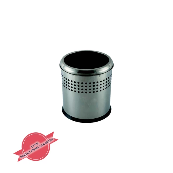 İGK YAPI - ÇELİK BANYO AÇIK DELİKLİ ÇÖP KOVASI 5LT GRİ (70-113) - 3