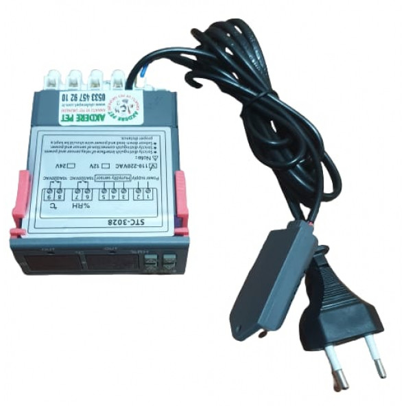 KULUÇKA MAKİNESİ DİJİTAL TERMOSTAT HEM ISI HEM NEM BAĞLANTILI STC-3028 - 2