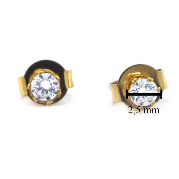 BZ Altın Kaplama Altı Tırnaklı Zirkon Taş Kadın Küpe UNK-780 - 3