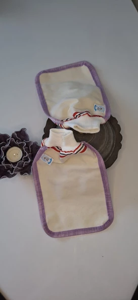 EKER-MOR BİYELİ HIZLIGİY KESE SETİ-2 ADET KESE-Lastikli Kese-Banyo ve Duş Kesesi-Doğal Özel Dokuma - 4