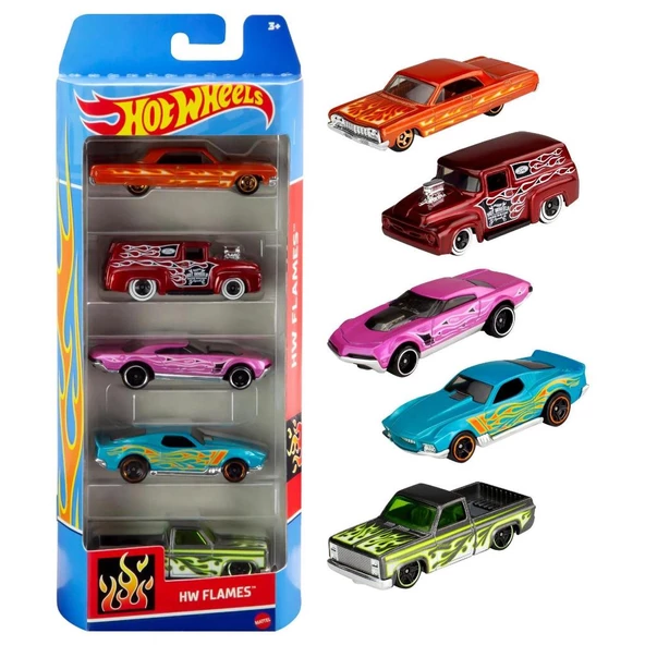 Hot Wheels Beşli Araba Seti Hw Flames HTV47