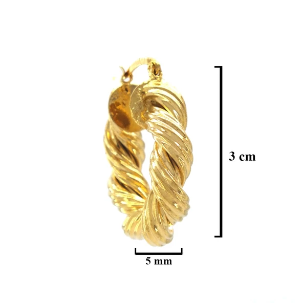 BZ Altın Kaplama Burgu Kadın Halka Küpe UNK-764 - 3