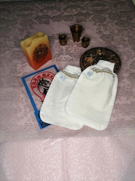 EKER-KONFOR HIZLIGİY KESE-Lastikli Kese- Banyo ve Duş Kesesi-Doğal Özel Dokuma-Standart Kese - 8