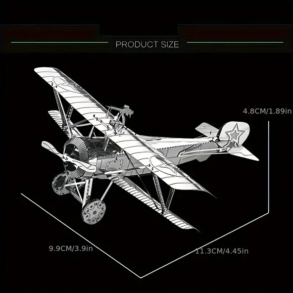 DIY 3D Metal Puzzle Bulmaca Newpiort 17 Fighter Uçak 46 Parça 14+ yaş üstü Hediyelik - 2