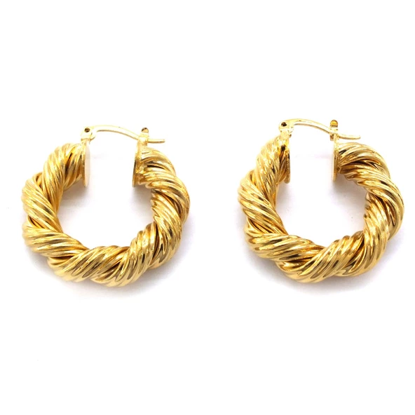 BZ Altın Kaplama Burgu Kadın Halka Küpe UNK-764