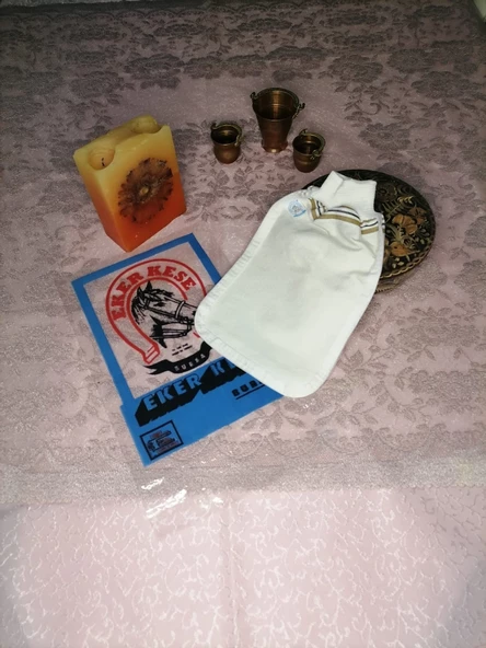 EKER-KONFOR HIZLIGİY KESE-Lastikli Kese- Banyo ve Duş Kesesi-Doğal Özel Dokuma-Standart Kese - 4