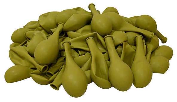 BALON DÜZ 12 İNC ZEYTİN YEŞİLİ 100 ADET - Resim 2