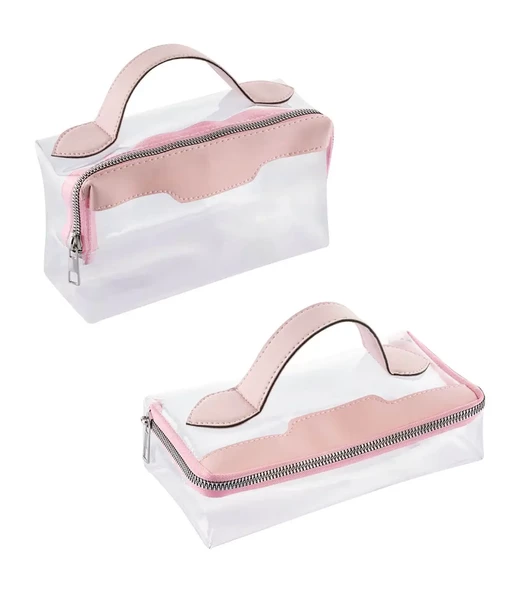 Şeffaf Seyahat Makyaj Kozmetik Çantası - 223 Pembe