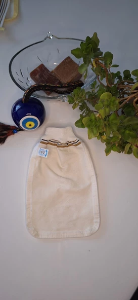 EKER-KONFOR HIZLIGİY KESE SETİ-2 ADET KESE-Lastikli Kese-Banyo ve Duş Kesesi-Doğal Özel Dokuma - 7