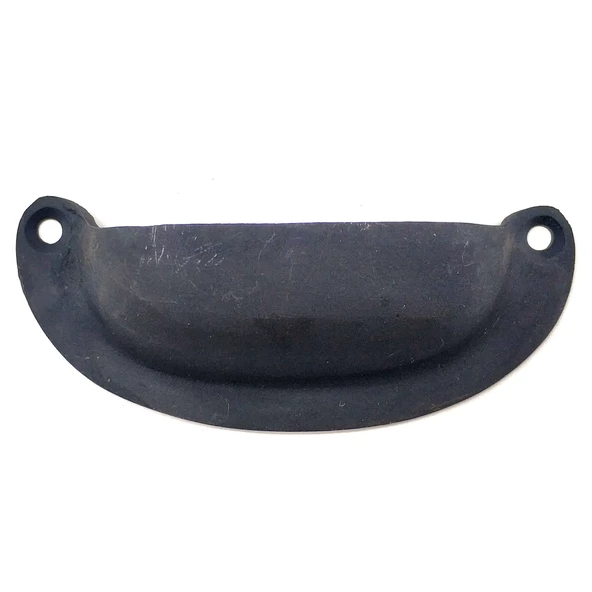 Antika Tarz Dekoratif Pirinç Düz Tas Kapı Kulbu - 37x87 mm, Oksit - 1