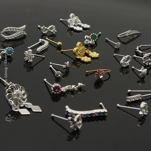 Tek Taşlı 22 Ayar Yaldız Altın Yaldız Gümüş Bayan  Hızma - 2