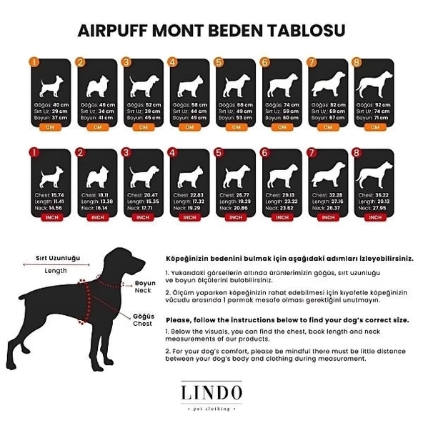 Lindo Dogs Air Puff Deep Köpek Montu Siyah Beden 6 - 6