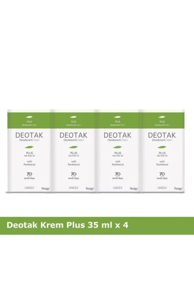 Deotak Plus Çay Ağacı Yağı Krem Deodorant 35 ml 4 Adet